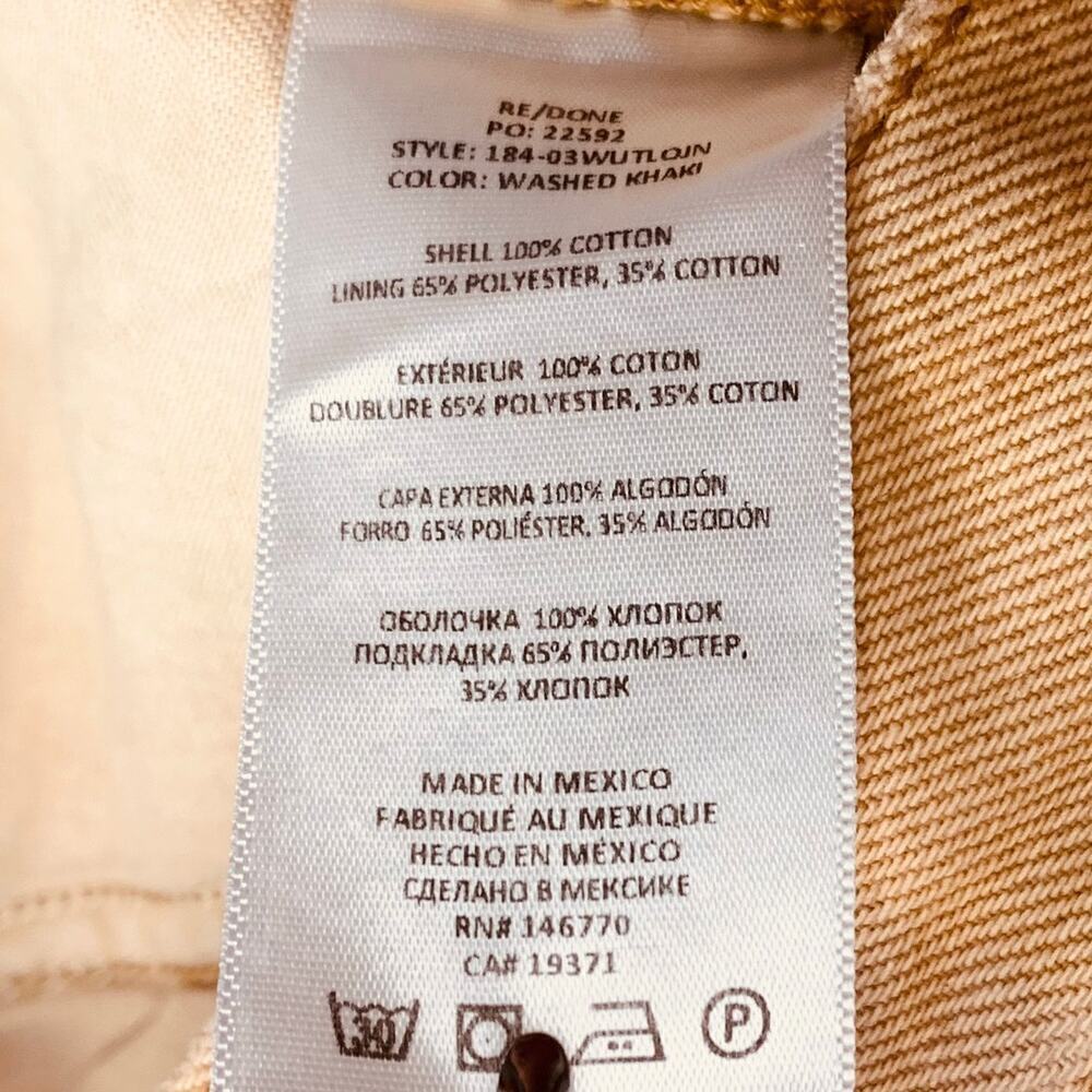 RE/DONE Desert Sand Ultra High Rise Stovepipe Jeans Size 28 - Picture 8 of 9